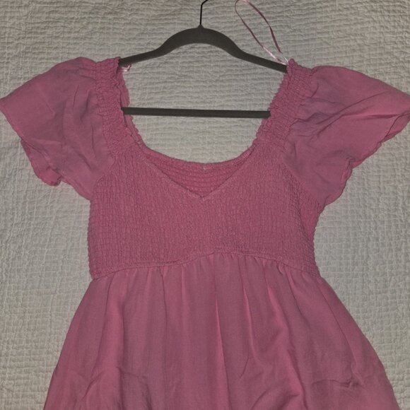 ✨ AUGUST SKY | Women's smoked empire waist midi dress - Picture 4 of 5